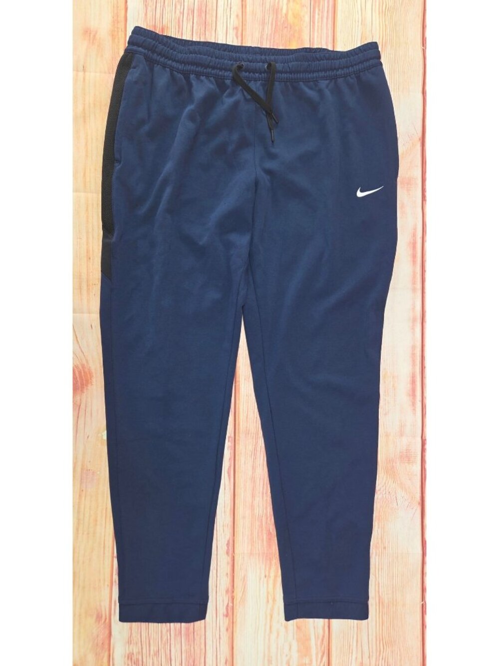 Nike Womens Dri-Fit Navy Blue Joggers XXL With Mesh Panels & Zipper Pockets